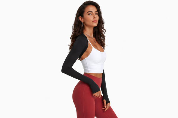 Boléro Zénith noir femme manches longues sport danse — Atelier Sélène — Boléro femme Atelier Sélène