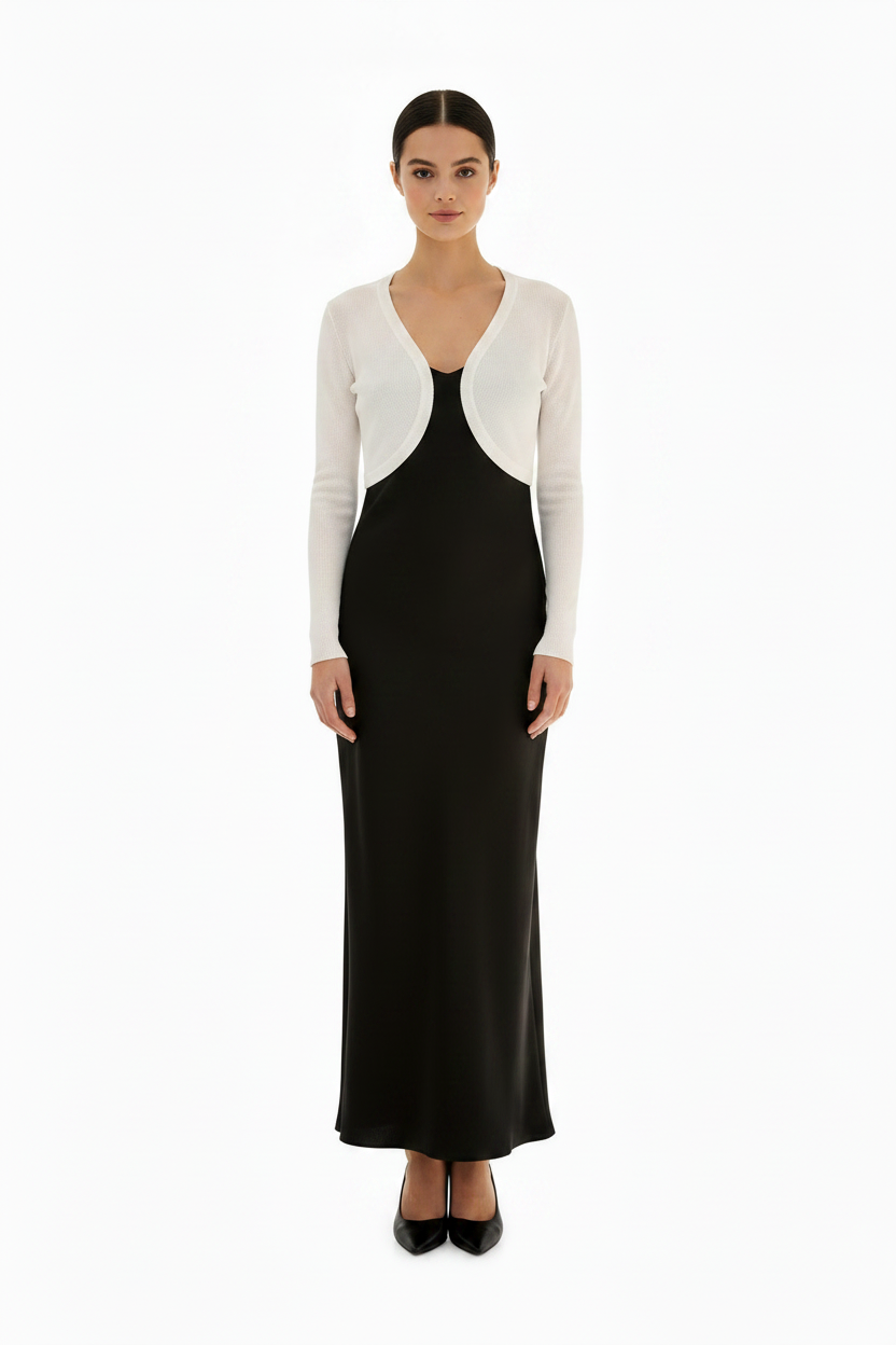 Boléro Éclipse blanc femme veste courte taille unique — Atelier Sélène