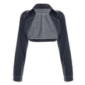 Veste boléro jean femme bleu foncé années 90 casual chic — Atelier Sélène