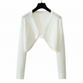 Boléro cape courte femme blanc soirée élégante — Atelier Sélène