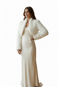 Boléro Fourrure blanc femme imitation fourrure mariage — Atelier Sélène