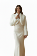 Boléro fourrure femme blanche taille S M L — Atelier Sélène