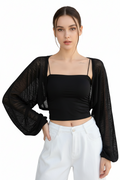 Boléro femme taille unique noir plage — Atelier Sélène